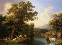 Landscape with the Sanctuary of Loreto by Ancona/Marche (Landscape with a Resting Shepherd) by Jacob Philipp Hackert