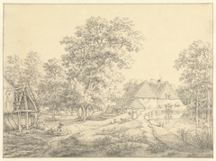 Landschap met boerderijen by Daniël Kerkhoff