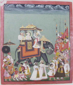 Maharana Raj Singh II in Procession with Members of His Court by Anonymous