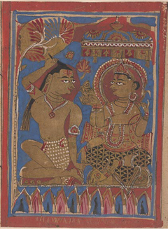 Mahavira Plucks Out His Hair: Folio from a Kalpasutra Manuscript by Anonymous