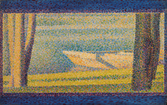 Moored Boats and Trees by Georges Seurat