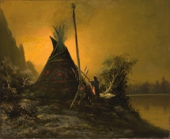 Night Scene of Indian Tipi by Benjamin Raborg