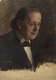 Ohne Titel (Portraitstudie Johannes Vahlen). Studie zu dem verschollenen Gemälde "Letzte Sitzung der Preußischen Akademie der Wissenschaften im alten Haus" by William Pape