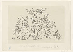 Ontwerp voor een vignet voor het maandblad voor Beeldende Kunsten: bloem by Leo Gestel