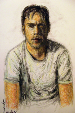 pastel self-portrait by Brandon Mitchell