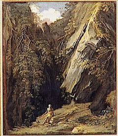 Paysage avec saint Jérôme by Salvator Rosa