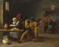 Peasants making Music in an Inn by the studio of David Teniers the Younger