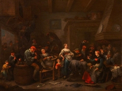 Playing Forfeits (Revellers in an Inn) by Bernardus van Schijndel