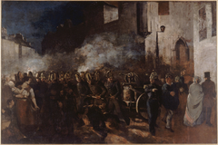 Pompiers courant à un incendie by Gustave Courbet