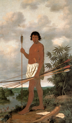 Portrait of a black man from the Tupi tribe with his bow and arrows by Albert Eckhout