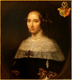 Portrait of a noble lady with her coats of arms by Jacques Vaillant