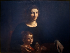 Portrait of a woman with a young girl by Pietro Paolini