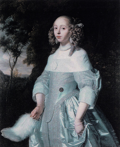 Portrait of Jeanne Parmentier, 1634-1710, wife of Louis de Geer by Bartholomeus van der Helst