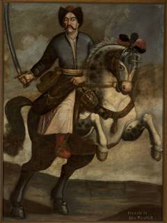 Portrait of John III Sobieski on horseback. by Unknown Artist