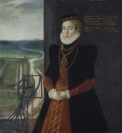 Portrait of Sabina von Württemberg (right half of double portrait) by Caspar van der Borcht