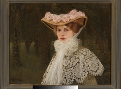 Portrait of Zofia Okuń née Tolkemit, the artist’s wife by Edward Okuń