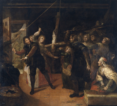 Profanación de un crucifijo (Familia de herejes azotando un crucifijo) by Francisco Rizi