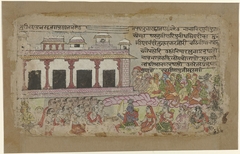 Rama en Sita met apenleger voor paleis by Unknown Artist