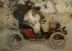 Ramon Casas and Pere Romeu in an Automobile by Ramon Casas i Carbó