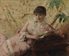 Reading Parisienne by Albert Edelfelt