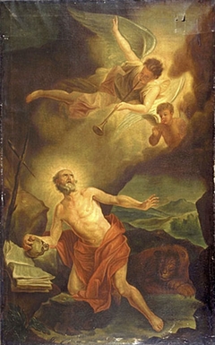 Saint Jérôme entendant la trompette du Jugement dernier (La Vision de saint Jérôme) by Joseph Légaré