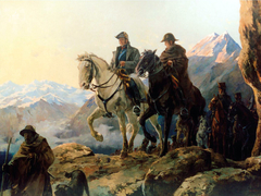 San Martín and O’Higgins crossing the Andes by Julio Vila y Prades