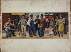 Saturday Afternoon (mural study, Sullivan, Missouri Post Office) by Lawrence Adams