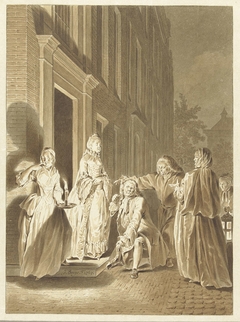 Scene uit Lubbert Lubbertse, of de geadelde boer by Jacobus Buys