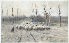 Schapenkudde op de heide bij Laren by Anton Mauve