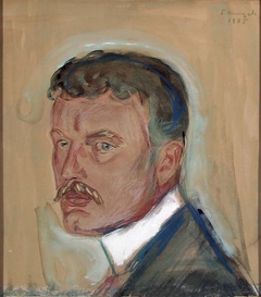 Self-Portrait with Moustache and Starched Collar by Edvard Munch