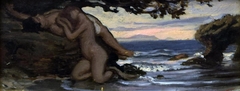 Sketch for End of Story of the Fisherman's Mermaid by Elihu Vedder