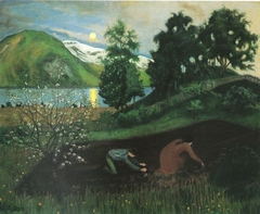 Spring night in the garden by Nikolai Astrup