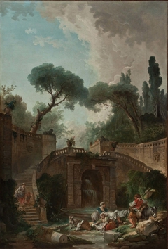 Stairway of Farnese Palace Park by Hubert Robert