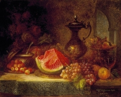 Still Life with a Mug and Fruit by Ferenc Újházy