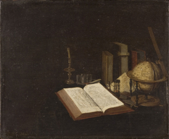 Still Life with Books and a Globe by Jan van der Heyden