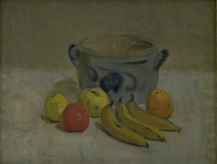 Still Life with Grey Jar, Apples and Bananas by Karl Isakson