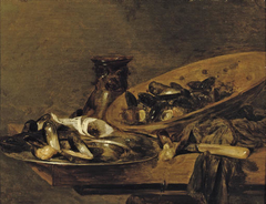 Still Life with Mussels by Abraham van Beijeren