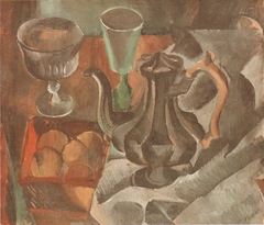 Stilleben mit Kanne und grünem Glas by Georges Kars