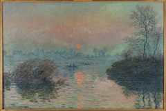 Sunset on the Seine at Lavacourt, in winter by Claude Monet