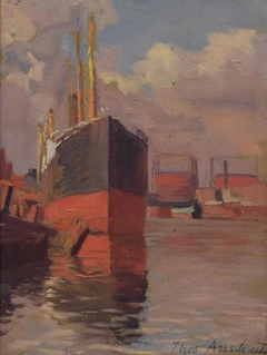 Tanker in Dock, Port Richmond by Thomas Pollock Anshutz