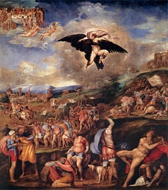 The Battle of Montemurlo and the Rape of Ganymede by Battista Franco Veneziano