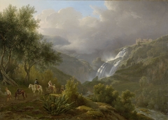 The Cascades at Tivoli, with a Storm Approaching by Abraham Teerlink