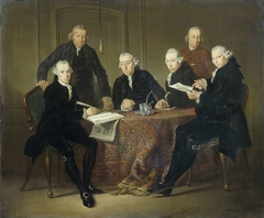 The Four Regents, the Secretary and the House Father of the Lepers' House of Amsterdam, 1773 by Jacobus Luberti Augustini