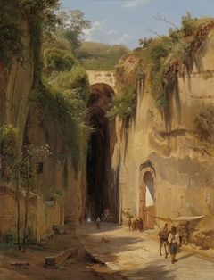 The Grotto of Posillipo at Naples by Antonie Sminck Pitloo