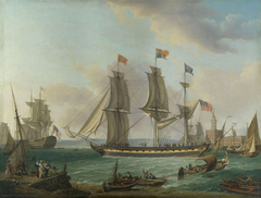 The Royal Yacht 'The Royal George', at Portsmouth by John Thomas Serres