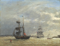 The Scheldt in stormy weather by Eugène Louis Boudin