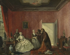 The Spendthrift or the Wasteful Woman, act III, scene V, from the Play by Thomas Asselijn (Joanna and the Polish Jewish Traders) by Cornelis Troost