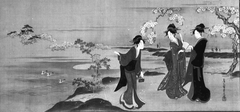 Three Beauties Viewing Cherry Blossoms by Chōbunsai Eishi