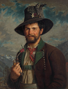 Tiroler Bauer in Stubaier Tracht by August Pezzey