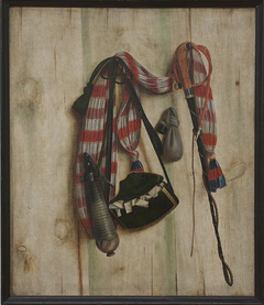 Trompe l'Oeil with Riding Whip and Letter Bag by Cornelis Norbertus Gysbrechts